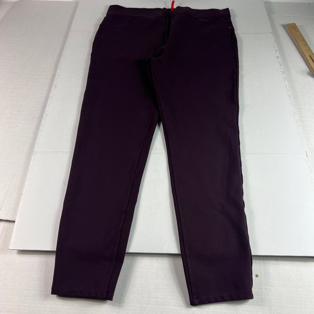 Spanx Pants Women's 36x28* Ponte Slim Straight High Rise Purple Stretch Tag XXL